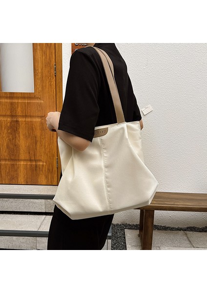 Omuzdan Askili Çanta Düz Renk Büyük Kapasiteli Kanvas Tote Çanta Casual Ins (Yurt Dışından) modelleri