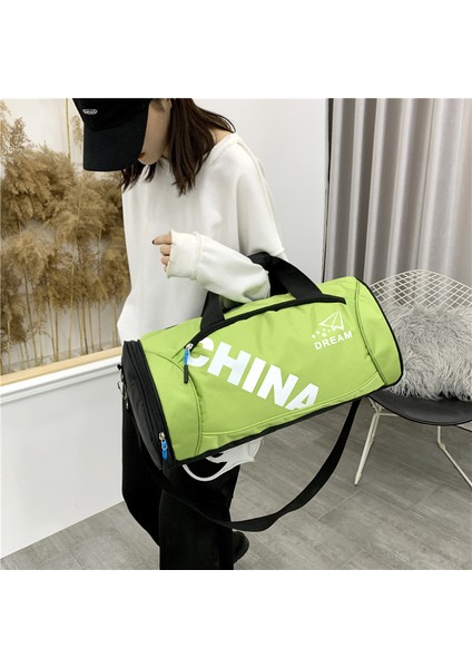 Spor Fitness Çantası Erkekler ve Kadınlar Yüzme Çantası Mektup Baskı Büyük Kapasiteli Seyahat Çantası (Yurt Dışından) fiyatları