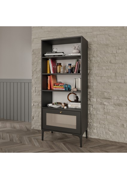 Trio Black KİTAPLIK(%100MDF)