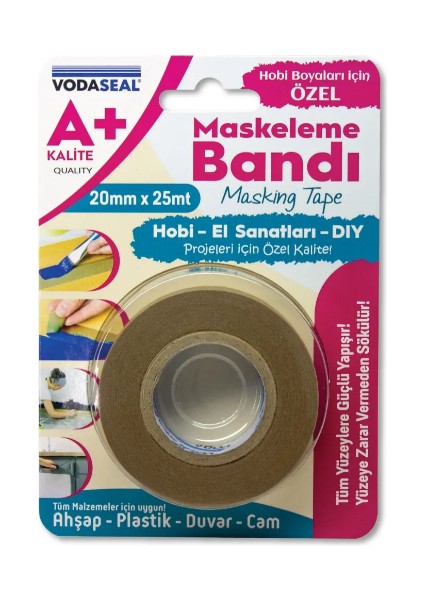 A+ Kalite 20 mm × 25 mt Hobi Boyaları Için Maskeleme Bandı fiyatları