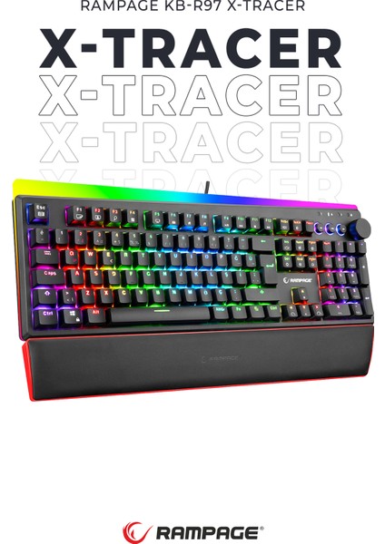 Kb-r97 X-tracer Mekanik Rgb Aydınlatmalı - Red Switch Gaming Oyuncu Klavyesi