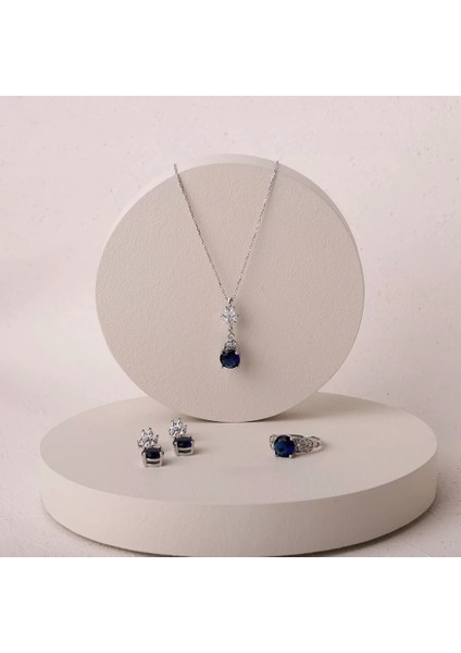 925 Ayar Zirkon Taşlı Kadın Silver Set modelleri