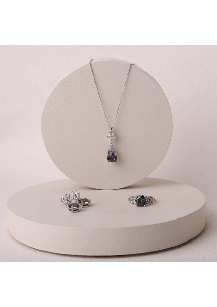 925 Ayar Zirkon Taşlı Kadın Silver Set modelleri