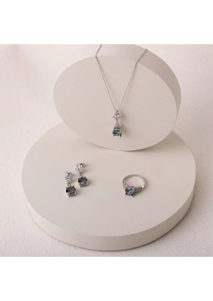 925 Ayar Zirkon Taşlı Kadın Silver Set fırsatları
