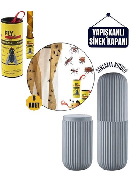 8 Adet Yapışkanlı Sinek Şeridi Korumalı Kutulu 712544