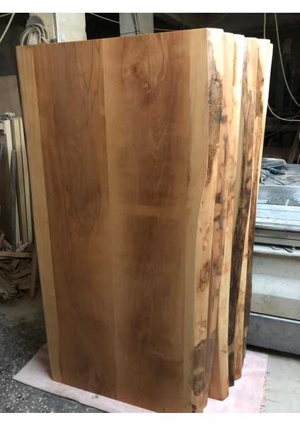 Naturel Doğal Kenar Kütük Masa Üstü Tablası 90X190.CM