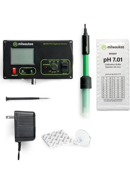 MC110 Pro Ph Kontrol Cihazı - Ph Metre Monitör -  LCD Ekran ve Alarmlı