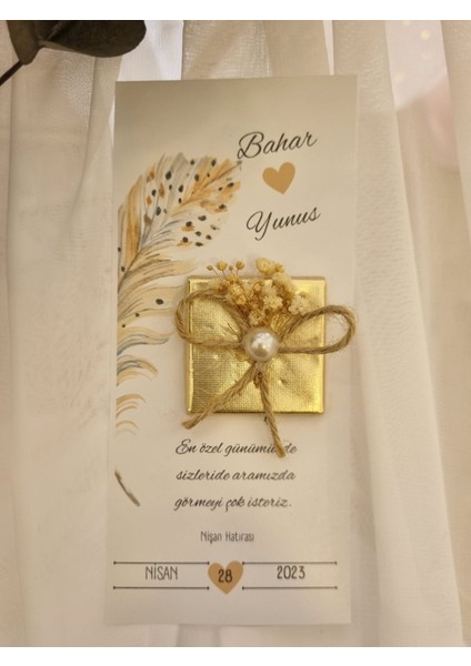 Söz-Nişan- Nikah Hediyelik Kartlı Çikolata (50 Adet)