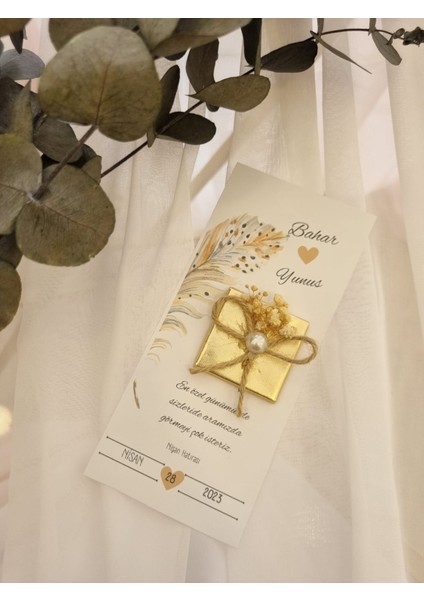 Söz-Nişan- Nikah Hediyelik Kartlı Çikolata (50 Adet) fiyatları