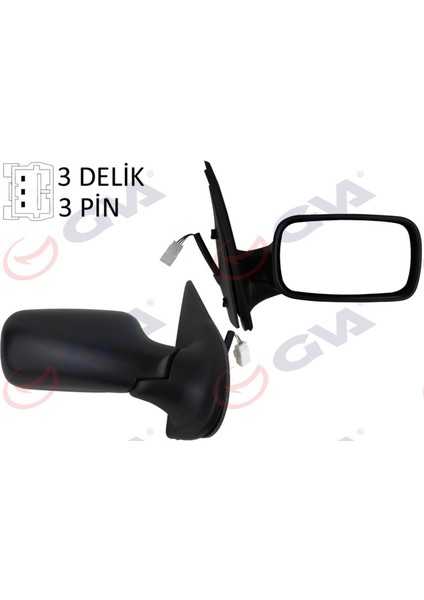 Diş Dikiz Aynasi Sağ Palio 98 Elektrikli Konveks 3 Fiş VM-155E-5DR