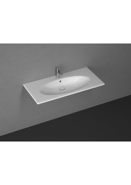 İsvea Sistema x Clear Flat Lavabo 101 cm Beyaz Extra Dekorsuz Delikl 10SX51101