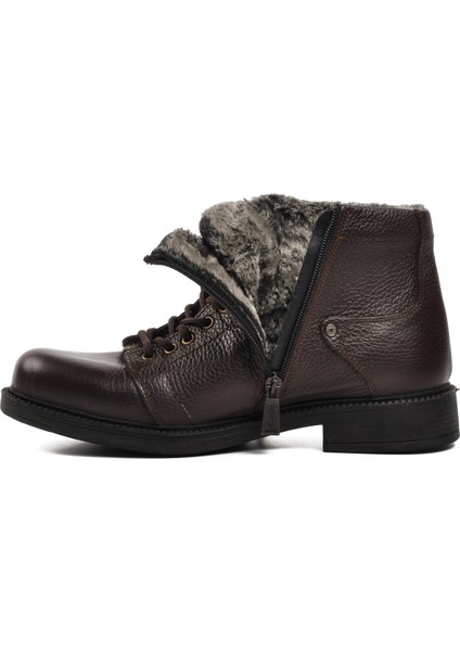 240096 Kahve Floter Içi Kürklü Deri Erkek Bot fiyatları