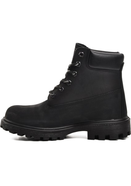 G7108 Siyah Nubuk Hakiki Deri Su Geçirmez Unisex Bot