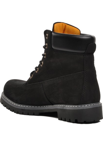 240202 Siyah Nubuk Deri Bağcıklı Erkek Bot fırsatları
