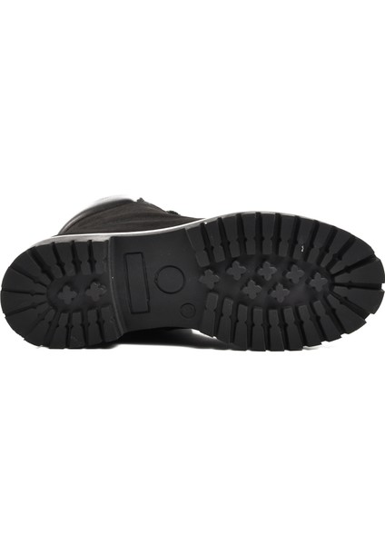 240202 Siyah Nubuk Deri Bağcıklı Erkek Bot indirimleri