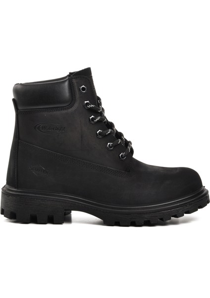 G7108 Siyah Nubuk Hakiki Deri Su Geçirmez Unisex Bot
