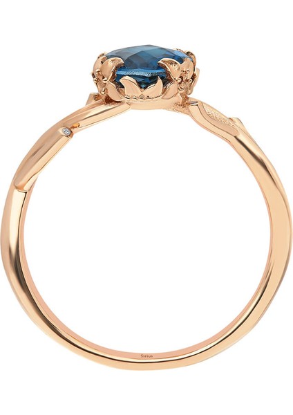 Pırlanta ve London Blue Topaz Taşlı Hayat Ağacı Yüzük 0441R0010 modelleri