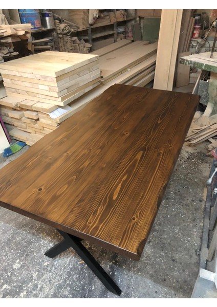 Kütük Masa Modeli Ceviz Rengi 80X150.CM