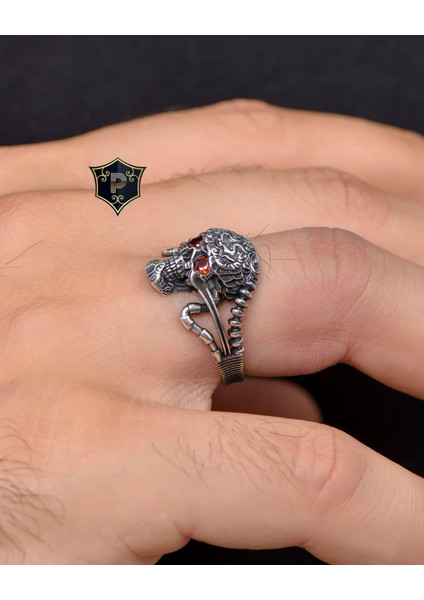 Gümüş Kurukafa Figürlü 925 Ayar Gümüş Erkek Yüzüğü fırsatları