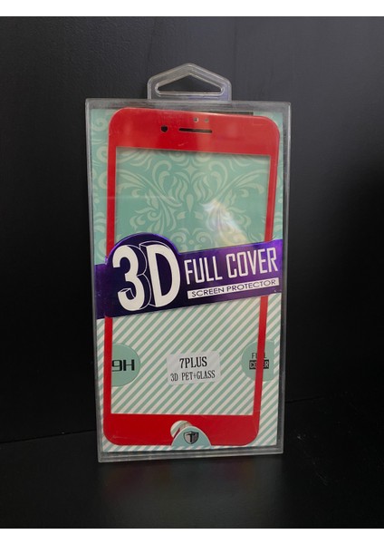 Iphone 7 Plus 3D Full Cover Kırılmaz Ekran Cam - Kırmızı