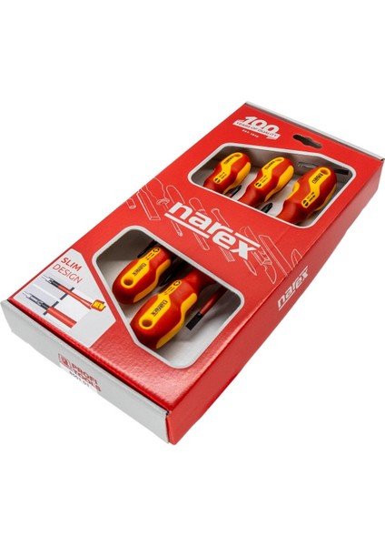 855101 Slim Serisi Elektrikçi Izoleli Düz/yıldız Tornavida Takımı 5 Parça