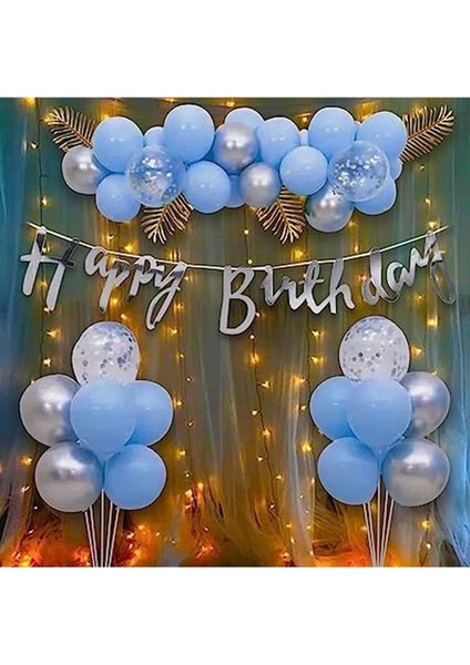 Lüks Bebe Mavisi Balon Seti