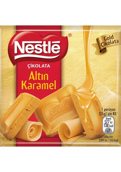 Altın Karamel Kare Çikolata 60 gr x 6 Adet