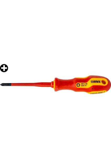 834101 Slim Serisi Elektrikçi Izoleli Yıldız Tornavida PH1X80 mm