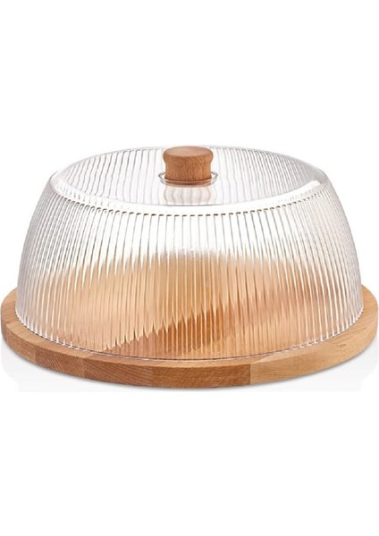 Swan Striped Kek Fanusu Şeffaf 29 cm