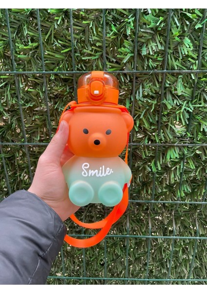 800 ml Smile Ayıcık Model Su Matarası Su Şişesi Suluk Bpa Içermez Suluk Çocuk Okul Su Şişesi