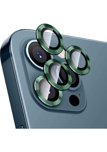 iPhone 13 Pro / 13 Pro Max Kamera Lens Koruyucu Cam Metal Kenarlı 3lü Set