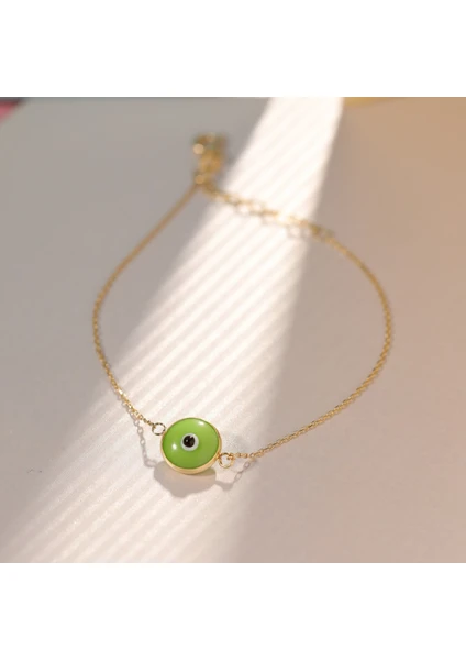 Usho Jewelry 14 Ayar Altın Nazar Boncuk Bileklik