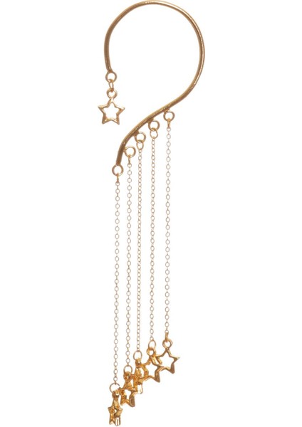 Kadın Altın Renk Lak Kaplama Sallantılı Yıldız Charm Earcuff&kıkırdak Küpe indirimleri