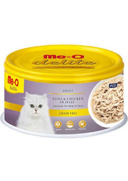 TR5CCN0680 Me-O Delite Ton Balığı & Tavuk Etli Kedi Konserve Yaş Mama 80GR (24 Adet)