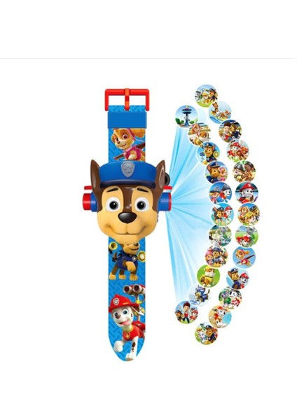 Jıngba Paw Patrol Projeksiyon Saat Chase 24 Farklı Karakteri Duvara Yansıtır