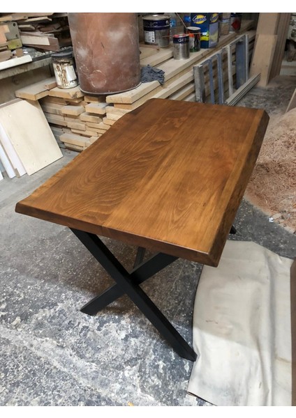 Doğal Kütük Masa Ceviz Reni 75X110.CM fiyatları