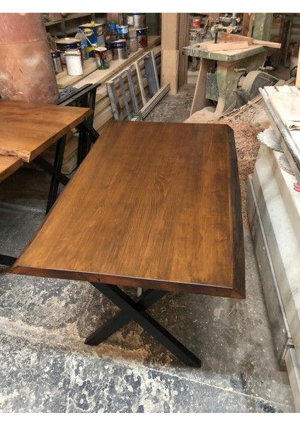 Doğal Kütük Masa Ceviz Reni 75X110.CM modelleri