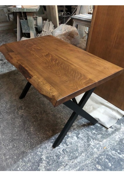 Doğal Kütük Masa Ceviz Reni 75X110.CM indirimleri