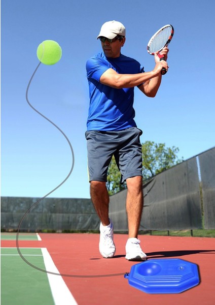Pratik Tek Kişi Çantalı Tenis Antrenmanı Solo Tennis Training Antreman Ekipmanı Ful Set CKS-147