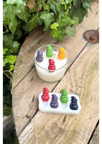 3D Kardan Adam Mini Dörtlü Mum Kalıbı ( Silikon )
