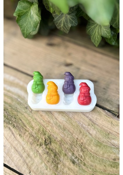 3D Kardan Adam Mini Dörtlü Mum Kalıbı ( Silikon ) modelleri