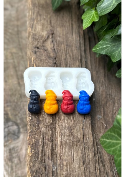 3D Kardan Adam Mini Dörtlü Mum Kalıbı ( Silikon ) fırsatları