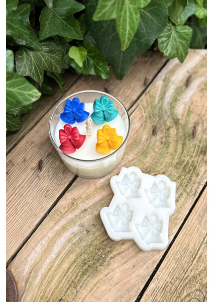 3D Yılbaşı Çanı Mini Dörtlü Mum Kalıbı ( Silikon )