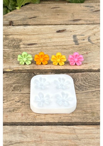 Silikon Mum Yapma Kalıbı 4'lü Set Dayanıklı Esnek Kokusuz Beş Yapraklı Yonca Çiçek Desen fırsatları