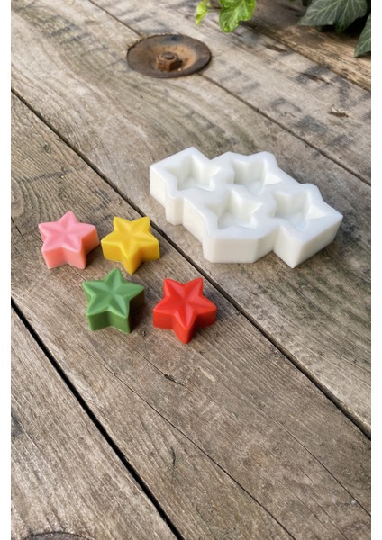 Yıldız Mini Dörtlü Mum Kalıbı ( Silikon ) fiyatları