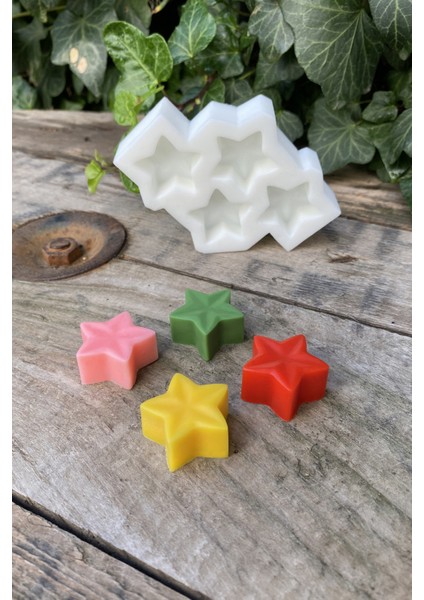 Yıldız Mini Dörtlü Mum Kalıbı ( Silikon ) fırsatları