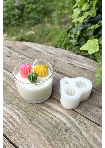 Ball Mini Üçlü Sukulent Mum Kalıbı (Silikon)