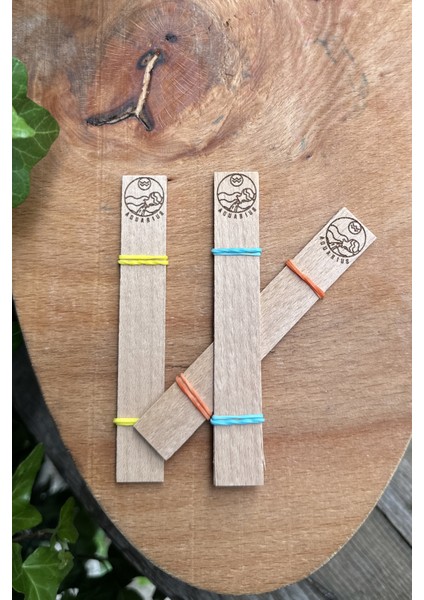 Ahşap Mum Fitili (Kova Burcu Model-1 Desenli) + Yapışkanlı Sehpa - 10 Adet indirimleri