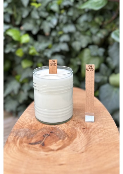 Ahşap Mum Fitili (Dönüşüm Desenli) + Yapışkanlı Sehpa - 10 Adet