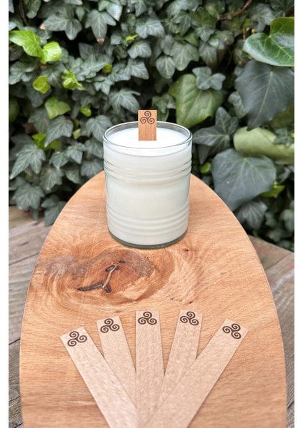 Ahşap Mum Fitili (Dönüşüm Desenli) + Yapışkanlı Sehpa - 10 Adet fırsatları
